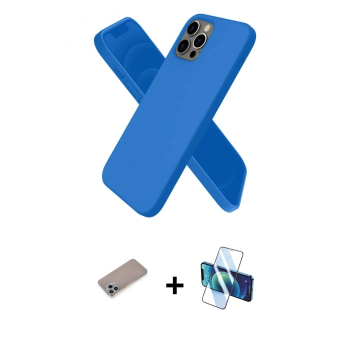 MARSİLYAN™- iPhone 12 Pro Max Kılıf Kozmos Yansıma Özel Seri - Siyah 3D Antistatik Seramik Nano Ekran Koruyucu + Shine Kamera Lens Koruma Cam - SABE