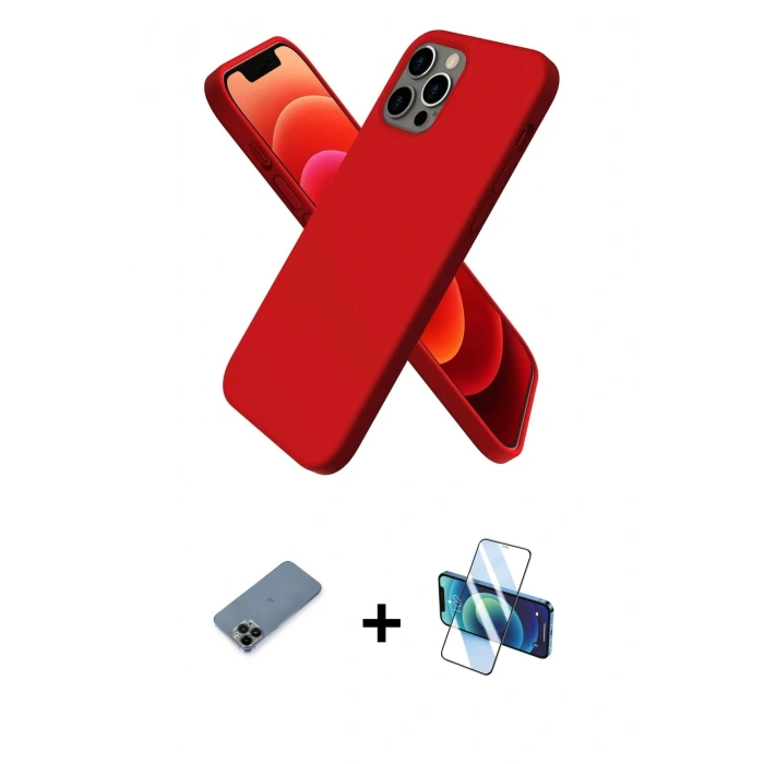 MARSİLYAN™- iPhone 12 Pro Max Kılıf Kozmos Yansıma Özel Seri - Siyah 3D Antistatik Seramik Nano Ekran Koruyucu + Shine Kamera Lens Koruma Cam - SH