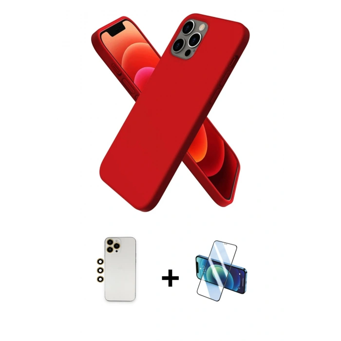 MARSİLYAN™- iPhone 12 Pro Max Kılıf Kozmos Yansıma Özel Seri - Siyah 3D Antistatik Seramik Nano Ekran Koruyucu + Shine Kamera Lens - GD