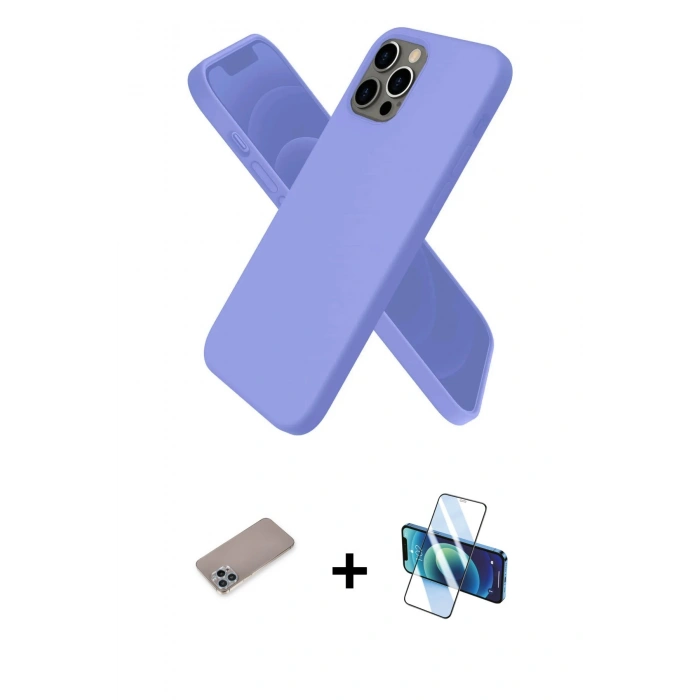 MARSİLYAN™- iPhone 12 Pro Max Kılıf Kozmos Yansıma Özel Seri - Siyah 3D Antistatik Seramik Nano Ekran Koruyucu + Shine Kamera Lens Koruma Cam - SABE