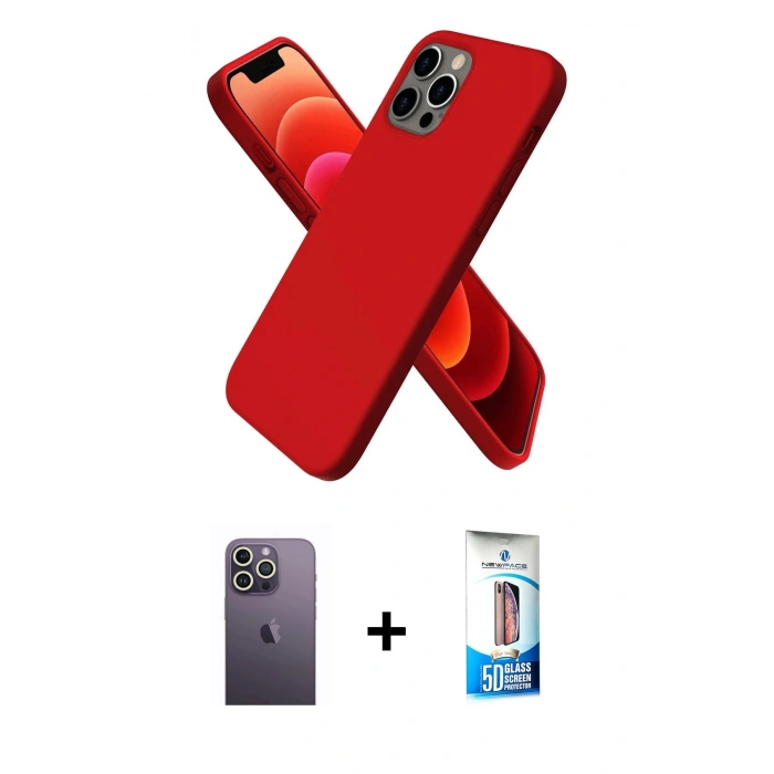 MARSİLYAN™- iPhone 12 Pro Max Kılıf Kozmos Yansıma Özel Seri - Siyah 5D Eko Cam Ekran Koruyucu + Beyaz Neon Fosforlu Kamera Lens