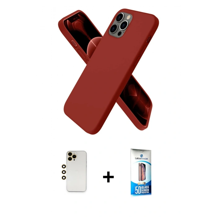 MARSİLYAN™- iPhone 12 Pro Max Kılıf Kozmos Yansıma Özel Seri - Siyah 5D Eko Cam Ekran Koruyucu + Shine Kamera Lens - GD