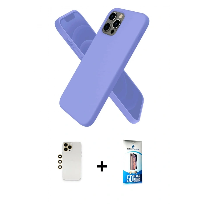 MARSİLYAN™- iPhone 12 Pro Max Kılıf Kozmos Yansıma Özel Seri - Siyah 5D Eko Cam Ekran Koruyucu + Shine Kamera Lens - GD