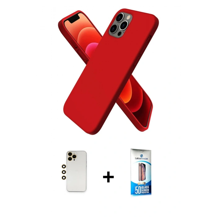 MARSİLYAN™- iPhone 12 Pro Max Kılıf Kozmos Yansıma Özel Seri - Siyah 5D Eko Cam Ekran Koruyucu + Shine Kamera Lens - GD