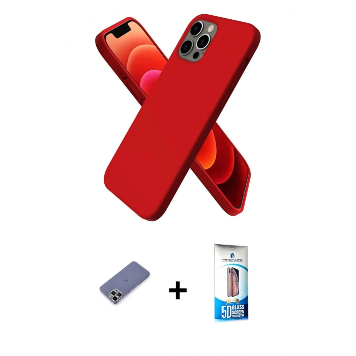 MARSİLYAN™- iPhone 12 Pro Max Kılıf Kozmos Yansıma Özel Seri - Siyah 5D Eko Cam Ekran Koruyucu + Metal Kamera Lens Koruma Cam - GD
