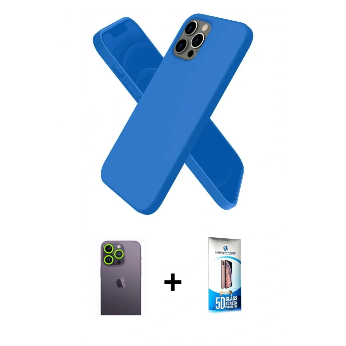 MARSİLYAN™- iPhone 12 Pro Max Kılıf Kozmos Yansıma Özel Seri - Siyah 5D Eko Cam Ekran Koruyucu + Neon Fosforlu Kamera Lens - YL