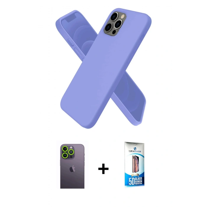 MARSİLYAN™- iPhone 12 Pro Max Kılıf Kozmos Yansıma Özel Seri - Siyah 5D Eko Cam Ekran Koruyucu + Neon Fosforlu Kamera Lens - YL