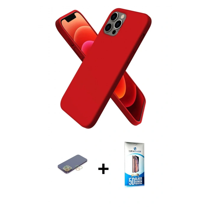 MARSİLYAN™- iPhone 12 Pro Max Kılıf Kozmos Yansıma Özel Seri - Siyah 5D Eko Cam Ekran Koruyucu + Renkli Kamera Lens Koruma Cam - SI