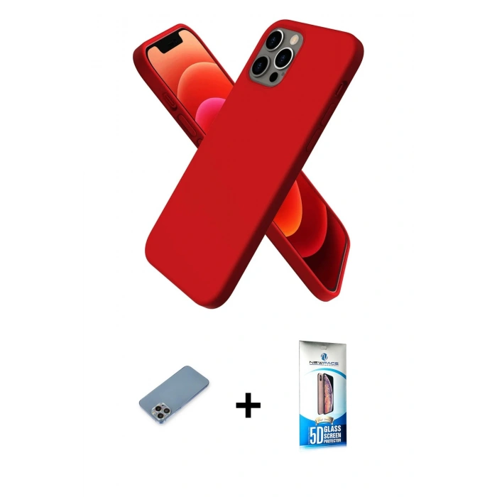 MARSİLYAN™- iPhone 12 Pro Max Kılıf Kozmos Yansıma Özel Seri - Siyah 5D Eko Cam Ekran Koruyucu + Shine Kamera Lens Koruma Cam - GI