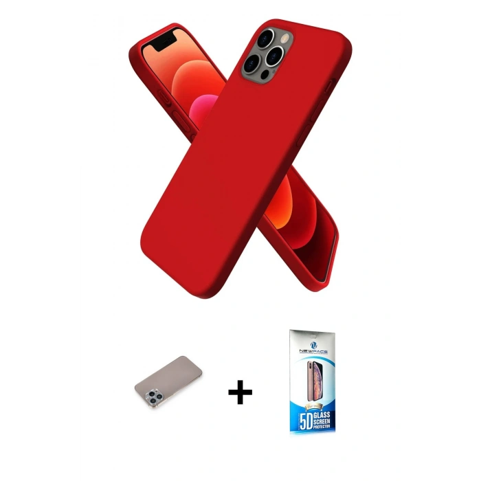 MARSİLYAN™- iPhone 12 Pro Max Kılıf Kozmos Yansıma Özel Seri - Siyah 5D Eko Cam Ekran Koruyucu + Sierra Blue Shine Kamera Lens Koruma Cam
