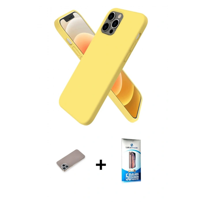 MARSİLYAN™- iPhone 12 Pro Max Kılıf Kozmos Yansıma Özel Seri - Siyah 5D Eko Cam Ekran Koruyucu + Sierra Blue Shine Kamera Lens Koruma Cam