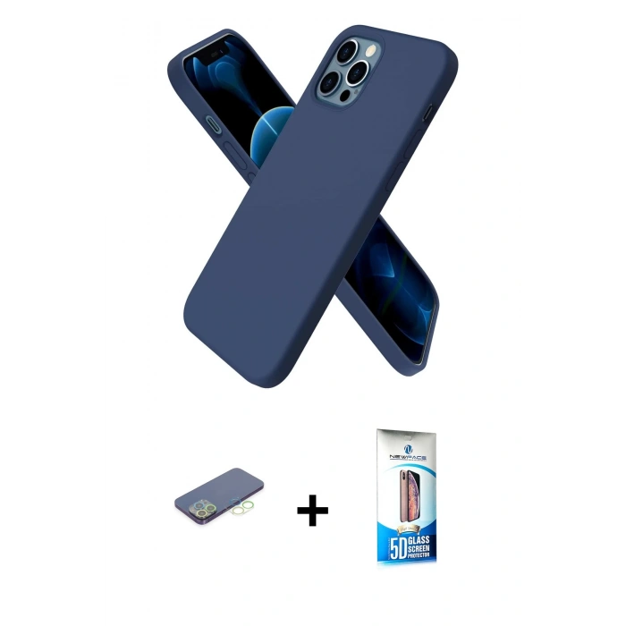 MARSİLYAN™- iPhone 12 Pro Max Kılıf Kozmos Yansıma Özel Seri - Siyah 5D Eko Cam Ekran Koruyucu + Renkli Kamera Lens Koruma Cam - YL