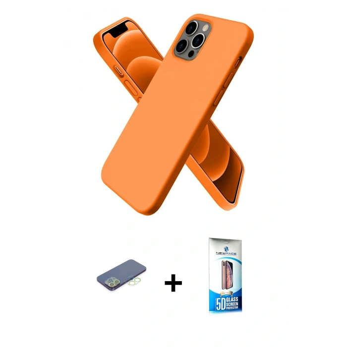 MARSİLYAN™- iPhone 12 Pro Max Kılıf Kozmos Yansıma Özel Seri - Siyah 5D Eko Cam Ekran Koruyucu + Renkli Kamera Lens Koruma Cam - YL