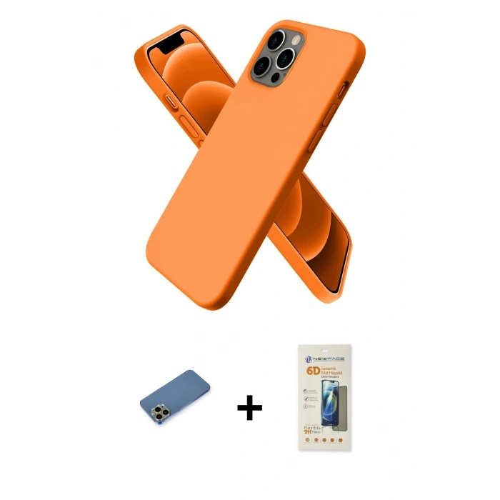 MARSİLYAN™- iPhone 12 Pro Max Kılıf Kozmos Yansıma Özel Seri - Siyah 6D Mat Seramik Hayalet Nano Ekran Koruyucu + Shine Kamera Lens Koruma Cam - GD