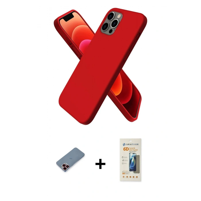 MARSİLYAN™- iPhone 12 Pro Max Kılıf Kozmos Yansıma Özel Seri - Siyah 6D Mat Seramik Hayalet Nano Ekran Koruyucu + Metal Kamera Lens Koruma Cam - KI