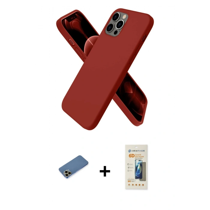 MARSİLYAN™- iPhone 12 Pro Max Kılıf Kozmos Yansıma Özel Seri - Siyah 6D Mat Seramik Hayalet Nano Ekran Koruyucu + Shine Kamera Lens Koruma Cam - GD