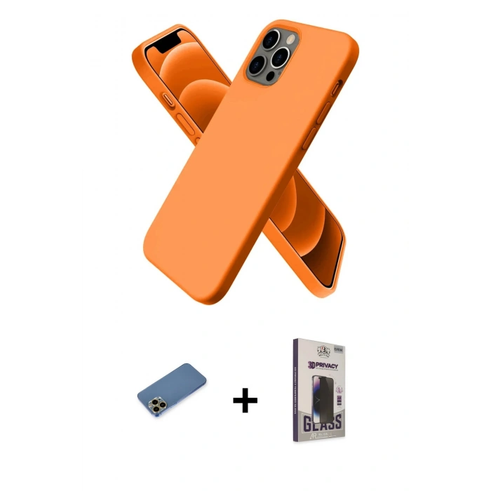 MARSİLYAN™- iPhone 12 Pro Max Kılıf Kozmos Yansıma Özel Seri - Siyah Bilvis Hayalet Cam Ekran Koruyucu + Shine Kamera Lens Koruma Cam - GD