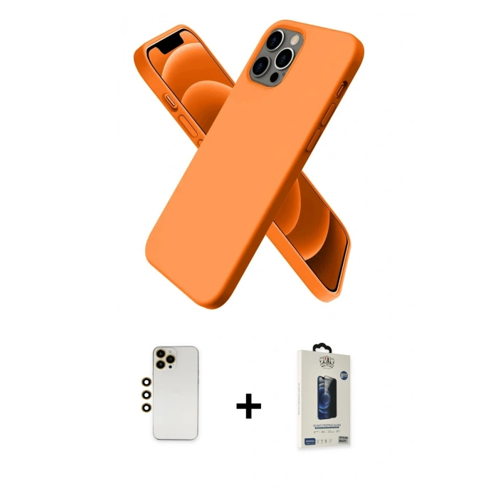 MARSİLYAN™- iPhone 12 Pro Max Kılıf Kozmos Yansıma Özel Seri - Siyah Bilvis Hayalet Cam Ekran Koruyucu + Shine Kamera Lens - GD