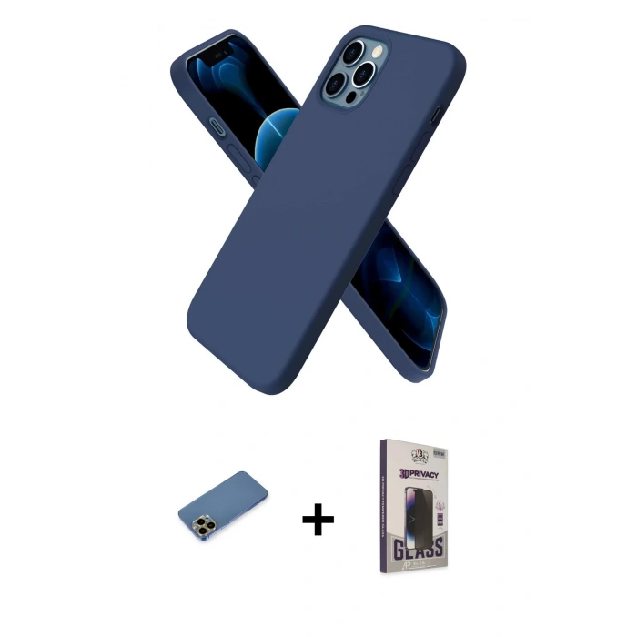 MARSİLYAN™- iPhone 12 Pro Max Kılıf Kozmos Yansıma Özel Seri - Siyah Bilvis Hayalet Cam Ekran Koruyucu + Shine Kamera Lens Koruma Cam - GD