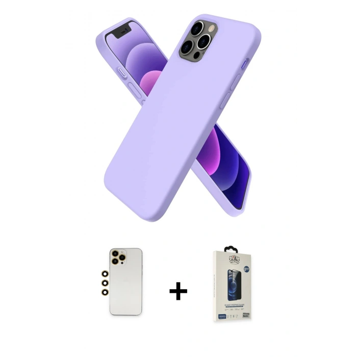 MARSİLYAN™- iPhone 12 Pro Max Kılıf Kozmos Yansıma Özel Seri - Siyah Bilvis Hayalet Cam Ekran Koruyucu + Shine Kamera Lens - GD