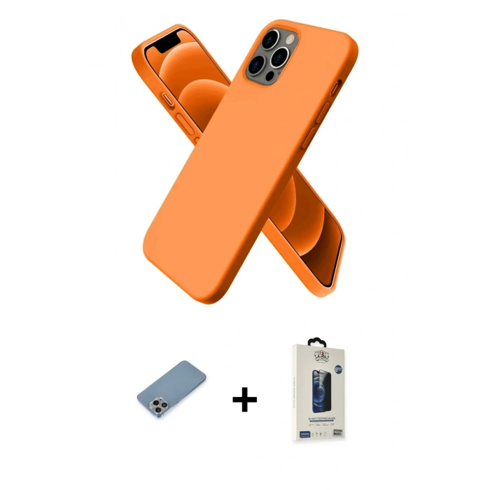 MARSİLYAN™- iPhone 12 Pro Max Kılıf Kozmos Yansıma Özel Seri - Siyah Bilvis Hayalet Cam Ekran Koruyucu + Shine Kamera Lens Koruma Cam - GI