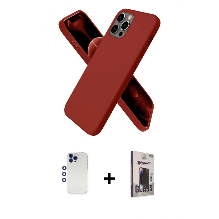 MARSİLYAN™- iPhone 12 Pro Max Kılıf Kozmos Yansıma Özel Seri - Siyah Bilvis Hayalet Cam Ekran Koruyucu + Shine Kamera Lens - LT