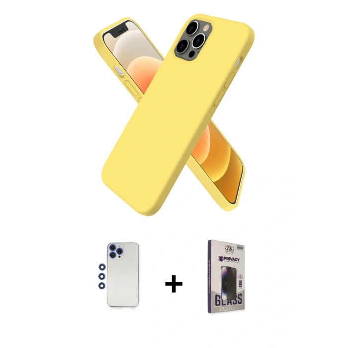 MARSİLYAN™- iPhone 12 Pro Max Kılıf Kozmos Yansıma Özel Seri - Siyah Bilvis Hayalet Cam Ekran Koruyucu + Shine Kamera Lens - LT