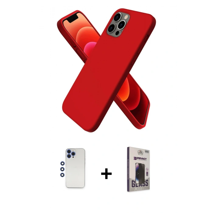 MARSİLYAN™- iPhone 12 Pro Max Kılıf Kozmos Yansıma Özel Seri - Siyah Bilvis Hayalet Cam Ekran Koruyucu + Shine Kamera Lens - LT
