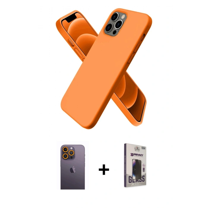 MARSİLYAN™- iPhone 12 Pro Max Kılıf Kozmos Yansıma Özel Seri - Siyah Bilvis Hayalet Cam Ekran Koruyucu + Neon Fosforlu Kamera Lens - SI