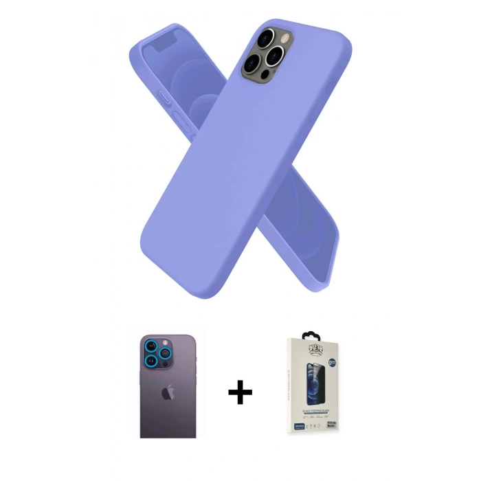 MARSİLYAN™- iPhone 12 Pro Max Kılıf Kozmos Yansıma Özel Seri - Siyah Bilvis Hayalet Cam Ekran Koruyucu + Neon Fosforlu Kamera Lens - MI