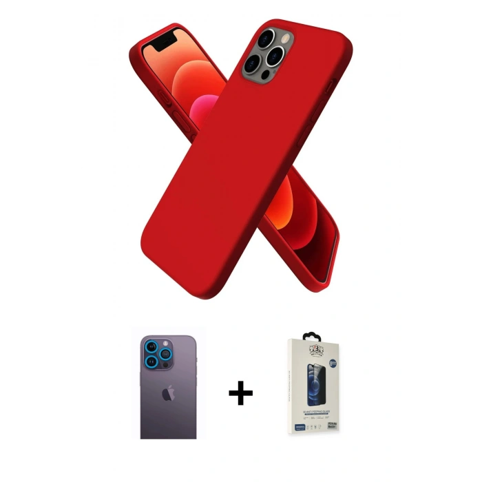 MARSİLYAN™- iPhone 12 Pro Max Kılıf Kozmos Yansıma Özel Seri - Siyah Bilvis Hayalet Cam Ekran Koruyucu + Neon Fosforlu Kamera Lens - MI