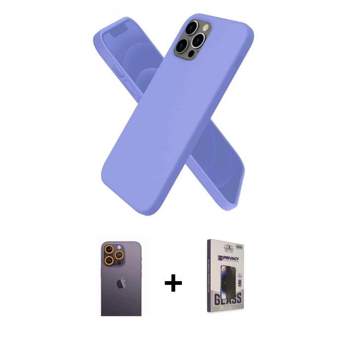 MARSİLYAN™- iPhone 12 Pro Max Kılıf Kozmos Yansıma Özel Seri - Siyah Bilvis Hayalet Cam Ekran Koruyucu + Neon Fosforlu Kamera Lens - SI