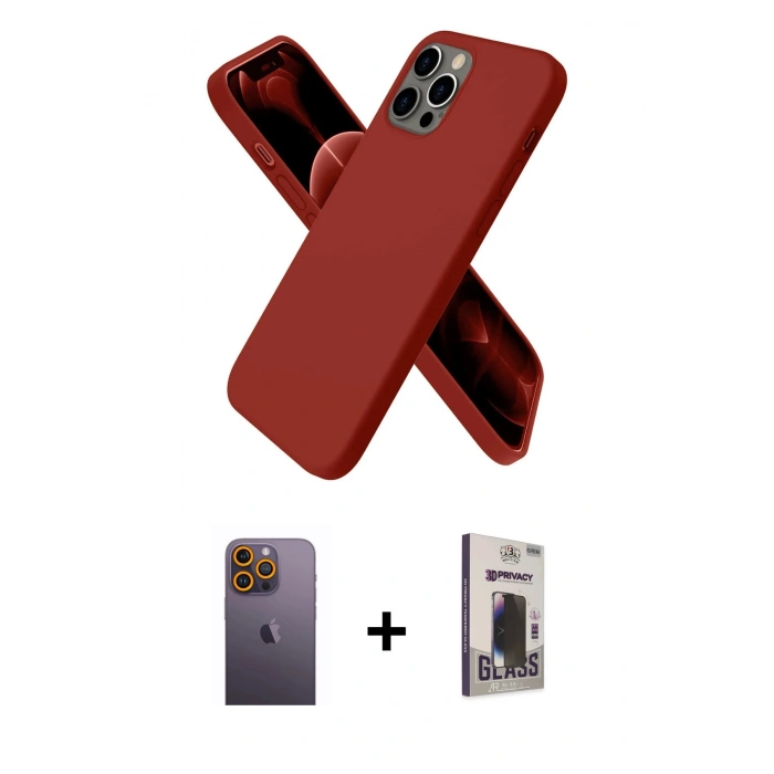 MARSİLYAN™- iPhone 12 Pro Max Kılıf Kozmos Yansıma Özel Seri - Siyah Bilvis Hayalet Cam Ekran Koruyucu + Neon Fosforlu Kamera Lens - SI
