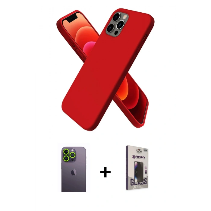 MARSİLYAN™- iPhone 12 Pro Max Kılıf Kozmos Yansıma Özel Seri - Siyah Bilvis Hayalet Cam Ekran Koruyucu + Neon Fosforlu Kamera Lens - YL