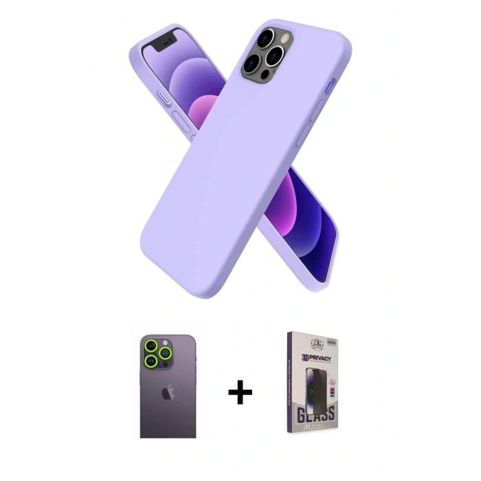 MARSİLYAN™- iPhone 12 Pro Max Kılıf Kozmos Yansıma Özel Seri - Siyah Bilvis Hayalet Cam Ekran Koruyucu + Neon Fosforlu Kamera Lens - YL