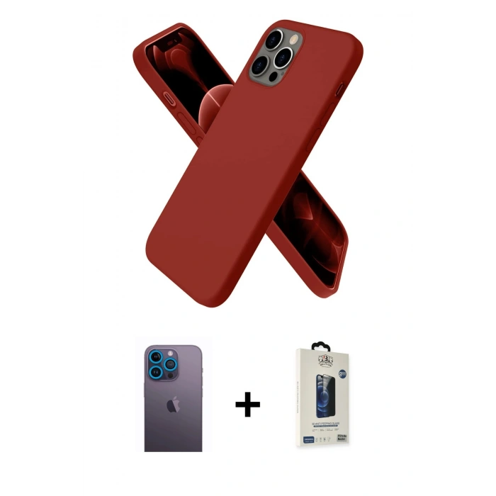 MARSİLYAN™- iPhone 12 Pro Max Kılıf Kozmos Yansıma Özel Seri - Siyah Bilvis Hayalet Cam Ekran Koruyucu + Neon Fosforlu Kamera Lens - MI