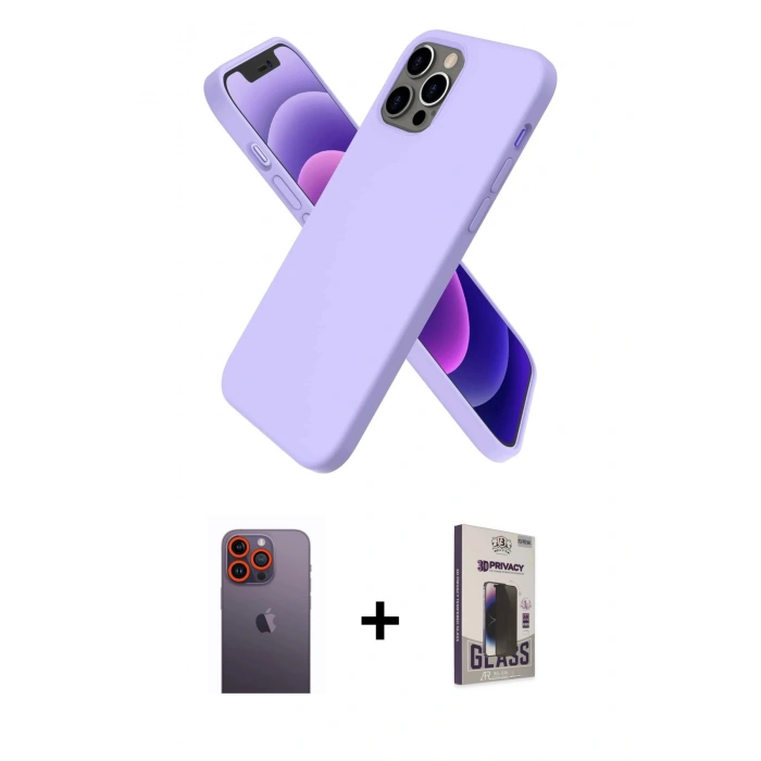 MARSİLYAN™- iPhone 12 Pro Max Kılıf Kozmos Yansıma Özel Seri - Siyah Bilvis Hayalet Cam Ekran Koruyucu + Neon Fosforlu Kamera Lens - TU