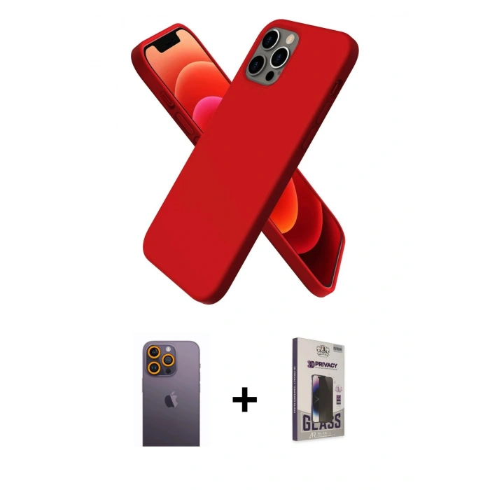 MARSİLYAN™- iPhone 12 Pro Max Kılıf Kozmos Yansıma Özel Seri - Siyah Bilvis Hayalet Cam Ekran Koruyucu + Neon Fosforlu Kamera Lens - SI