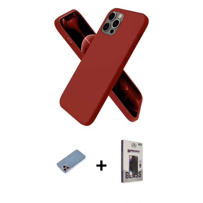 MARSİLYAN™- iPhone 12 Pro Max Kılıf Kozmos Yansıma Özel Seri - Siyah Bilvis Hayalet Cam Ekran Koruyucu + Shine Kamera Lens Koruma Cam - PE