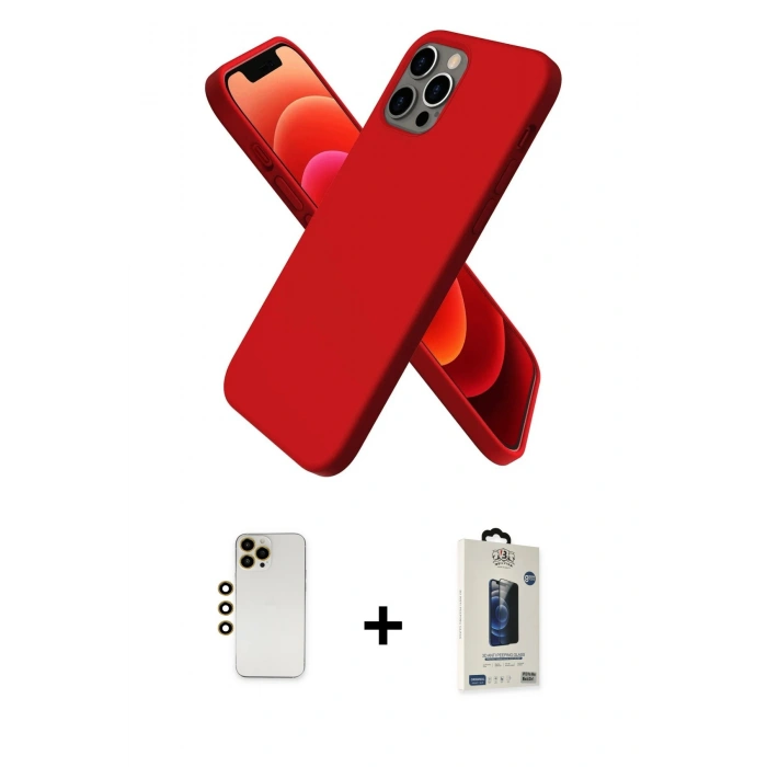 MARSİLYAN™- iPhone 12 Pro Max Kılıf Kozmos Yansıma Özel Seri - Siyah Bilvis Hayalet Cam Ekran Koruyucu + Shine Kamera Lens - GD