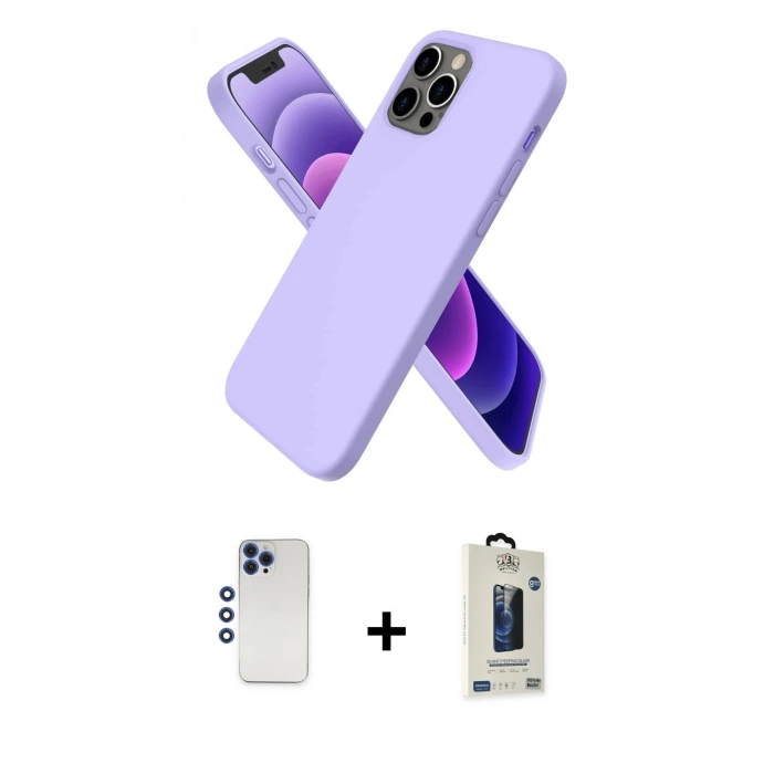 MARSİLYAN™- iPhone 12 Pro Max Kılıf Kozmos Yansıma Özel Seri - Siyah Bilvis Hayalet Cam Ekran Koruyucu + Shine Kamera Lens - LT