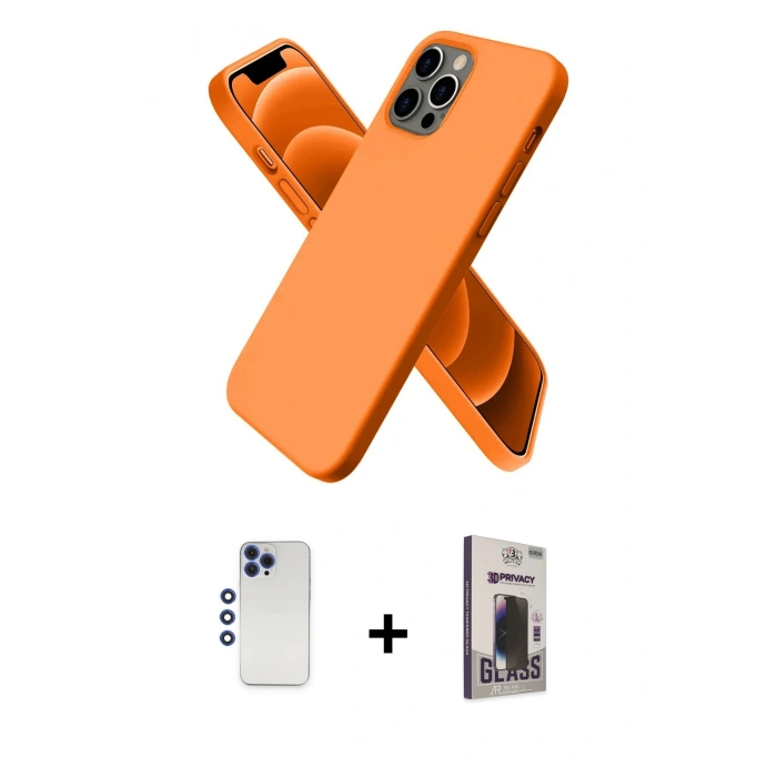 MARSİLYAN™- iPhone 12 Pro Max Kılıf Kozmos Yansıma Özel Seri - Siyah Bilvis Hayalet Cam Ekran Koruyucu + Shine Kamera Lens - LT