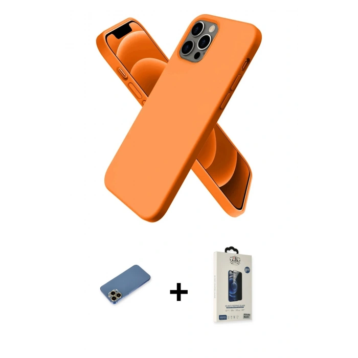 MARSİLYAN™- iPhone 12 Pro Max Kılıf Kozmos Yansıma Özel Seri - Siyah Bilvis Hayalet Cam Ekran Koruyucu + Shine Kamera Lens Koruma Cam - GD