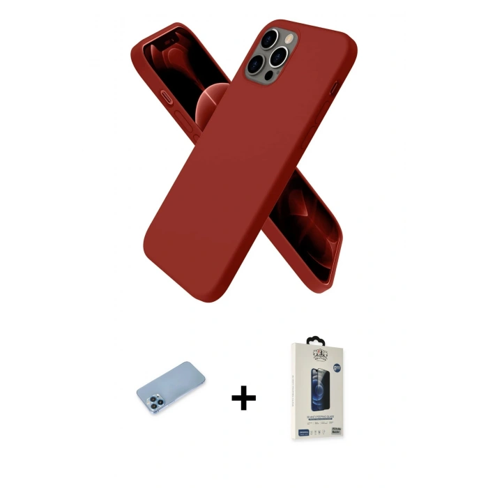 MARSİLYAN™- iPhone 12 Pro Max Kılıf Kozmos Yansıma Özel Seri - Siyah Bilvis Hayalet Cam Ekran Koruyucu + Shine Kamera Lens Koruma Cam - MI
