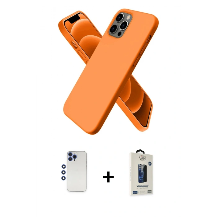 MARSİLYAN™- iPhone 12 Pro Max Kılıf Kozmos Yansıma Özel Seri - Siyah Bilvis Hayalet Cam Ekran Koruyucu + Shine Kamera Lens - LT