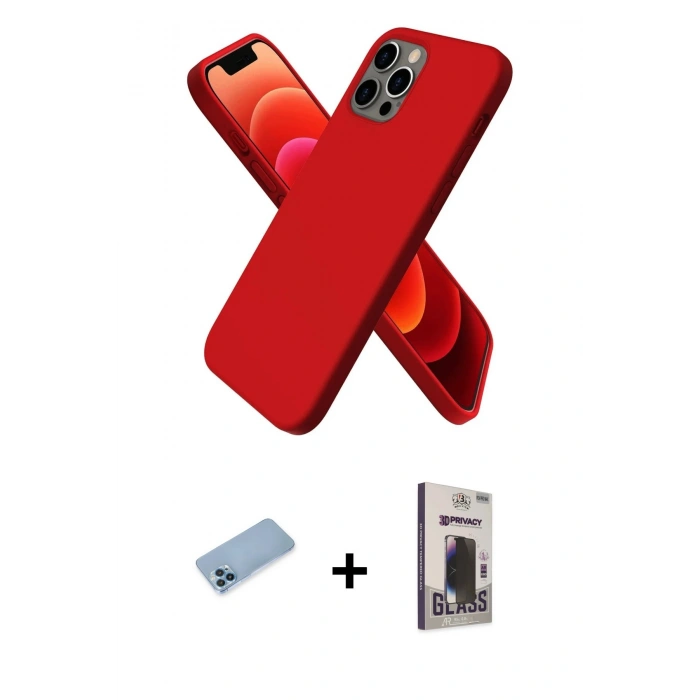 MARSİLYAN™- iPhone 12 Pro Max Kılıf Kozmos Yansıma Özel Seri - Siyah Bilvis Hayalet Cam Ekran Koruyucu + Shine Kamera Lens Koruma Cam - MI