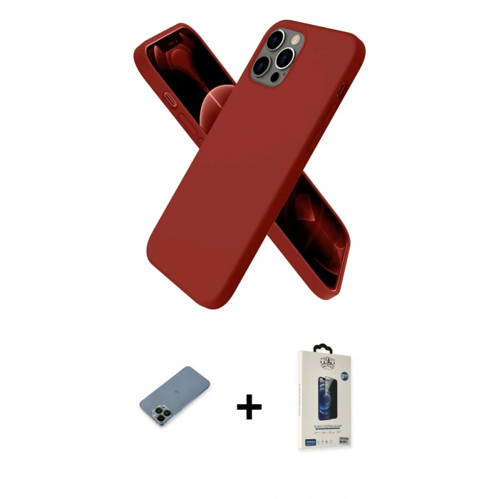 MARSİLYAN™- iPhone 12 Pro Max Kılıf Kozmos Yansıma Özel Seri - Siyah Bilvis Hayalet Cam Ekran Koruyucu + Shine Kamera Lens Koruma Cam - SH