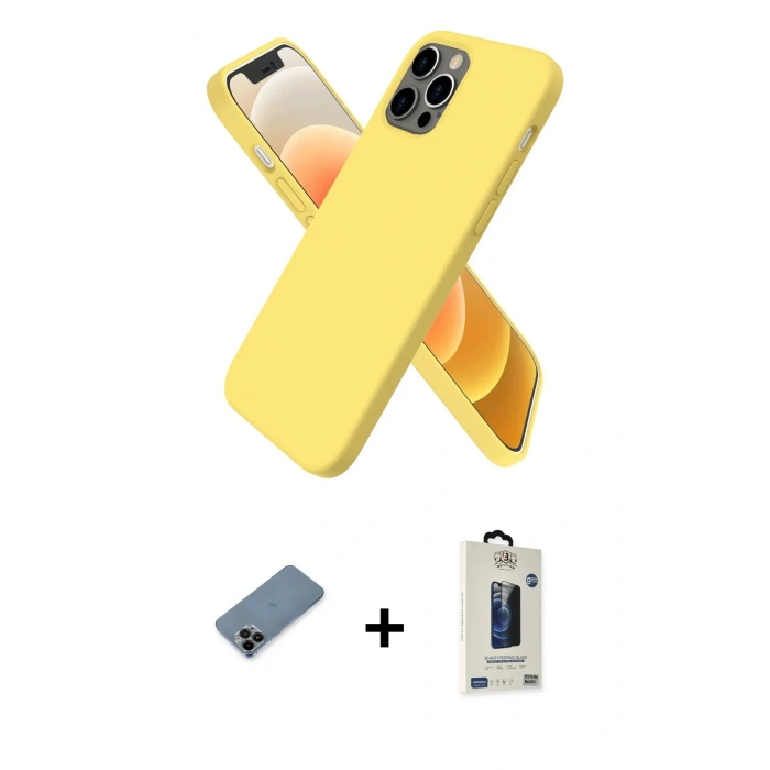 MARSİLYAN™- iPhone 12 Pro Max Kılıf Kozmos Yansıma Özel Seri - Siyah Bilvis Hayalet Cam Ekran Koruyucu + Shine Kamera Lens Koruma Cam - SH