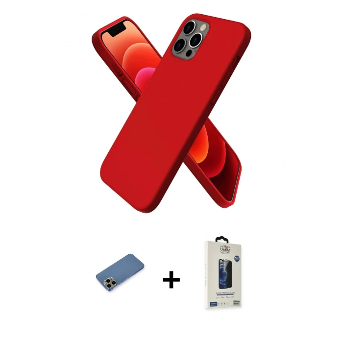 MARSİLYAN™- iPhone 12 Pro Max Kılıf Kozmos Yansıma Özel Seri - Siyah Bilvis Hayalet Cam Ekran Koruyucu + Shine Kamera Lens Koruma Cam - GD