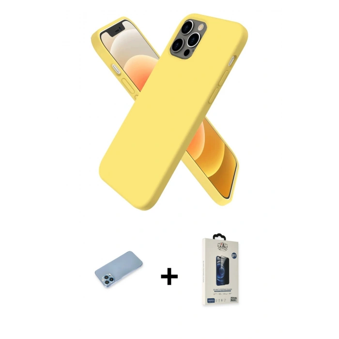 MARSİLYAN™- iPhone 12 Pro Max Kılıf Kozmos Yansıma Özel Seri - Siyah Bilvis Hayalet Cam Ekran Koruyucu + Shine Kamera Lens Koruma Cam - MI